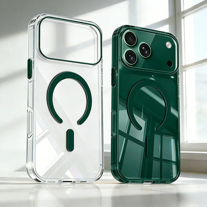 Transparent Thin PC For Magsafe Magnetic Case for iPhone 17 16 15 14 13 Pro Max Plus Air 16e Clear CandyColor Shockproof Cover