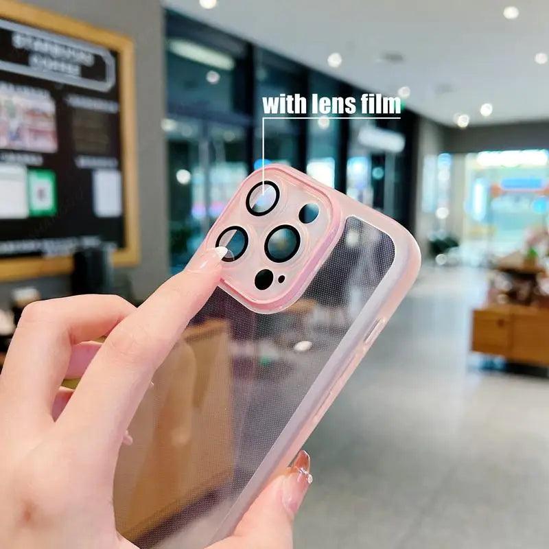 Clear Silicone Camera Protection Case for iPhone Series