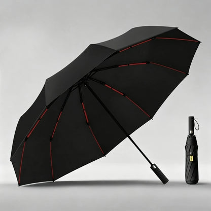125CM Triple Fold Double Layer Double Keel Super Large Men Umbrella Sunscreen Extra Folding Rain Umbrella for Outdoor Daily