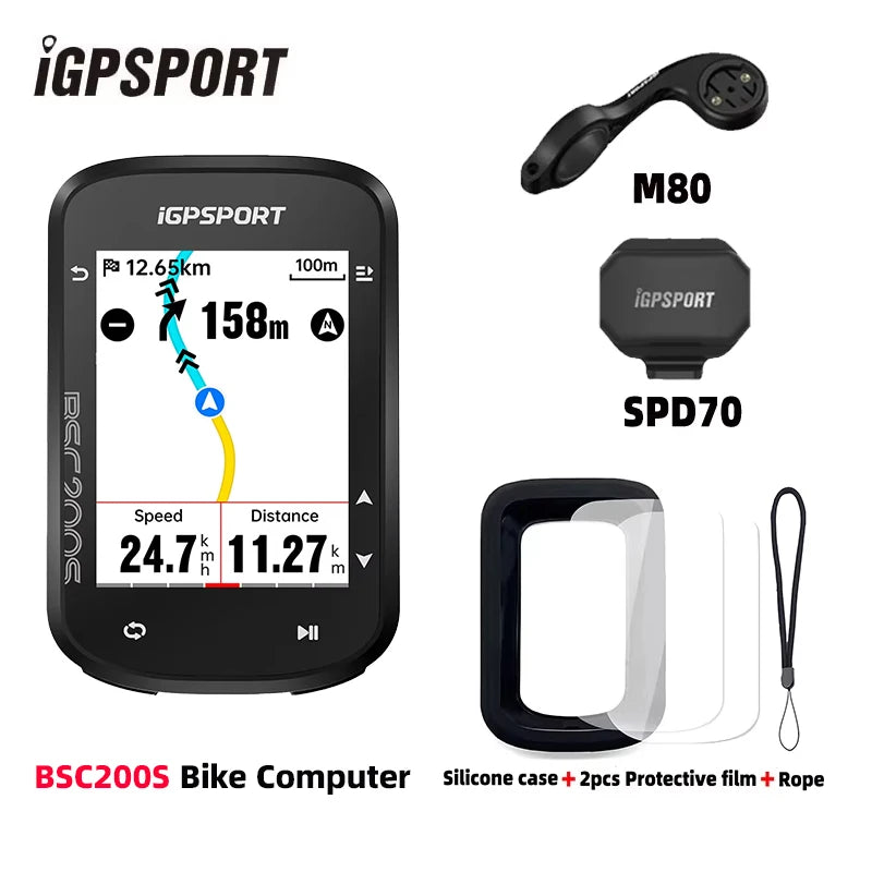 iGPSPORT BSC200S GPS Bike Computer 2.4" Colorful Screen Wireless Bicycle Speedometer Cycling Odometer Bluetooth ANT+