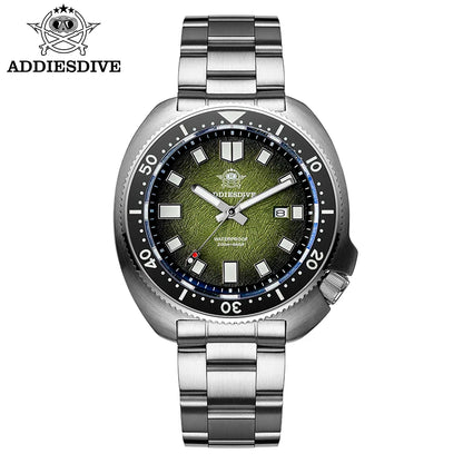 ADDIESDIVE Men Watch Sapphire Glass AR Coated Quartz Watches Luminous 200m Waterproof Turtle Diver Watch Reloj Hombre AD2511