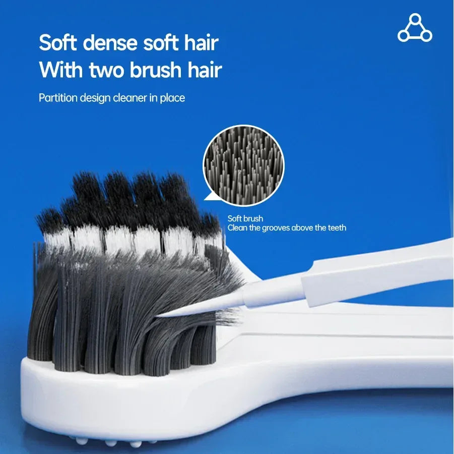 3D Manual Toothbrush 6pcs Three sided U-shaped Soft Toothbrush for Comprehensive Oral Cleaning for Adults, Men and Women, Coup - Urbizia