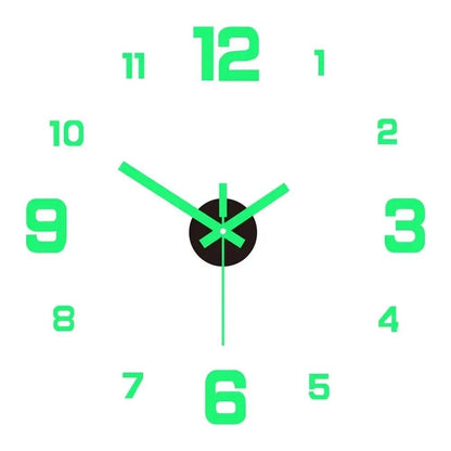 Digital Clock Wall Stickers Needle Decoration Glowing Clocks DIY Bedroom Living Home Quartz Creatives Removable Room Watches - Urbizia