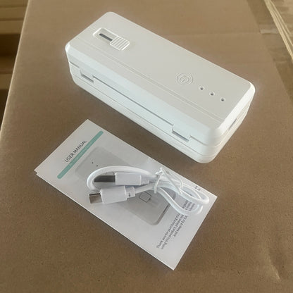 Portable Sealing Machine Rechargeable Bag Sealer Cutter for Resealing Chip Snacks Kitchen Food Camping Heat Seal Storage Packing