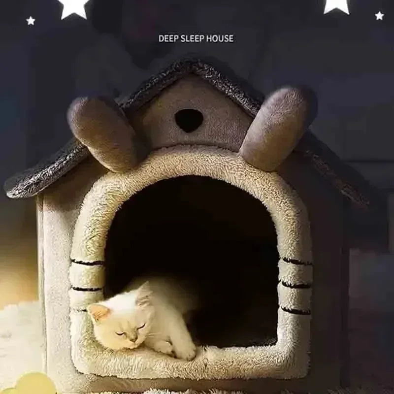 Indoor Warm Dog House Soft Pet Bed Tent House Dog Kennel Cat Bed Removable and Washable Cushion Suitable Four Season Universal - Urbizia