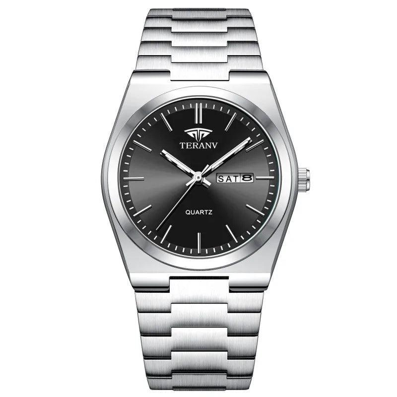 Men's Watch, Slim Stainless Steel Calendar Fashion Quartz Watch