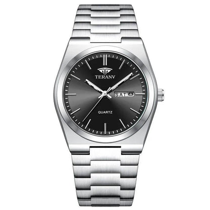Men's Watch, Slim Stainless Steel Calendar Fashion Quartz Watch