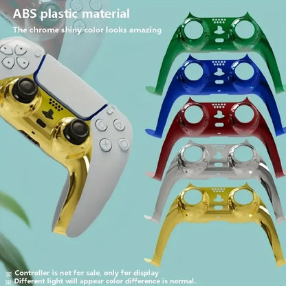 Chrome Black Glossy Chrome DIY Replacement Controller Shell for PS5 Custom Plates Cover Compatible Upgrade For PS5 Slim