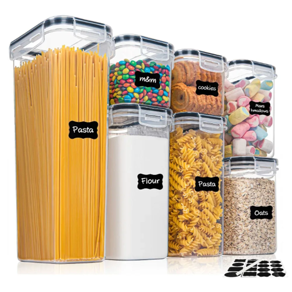 7pcs Airtight Food Storage Containers Set with Labels