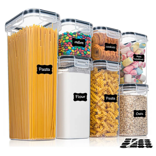7pcs Airtight Food Storage Containers Set with Labels