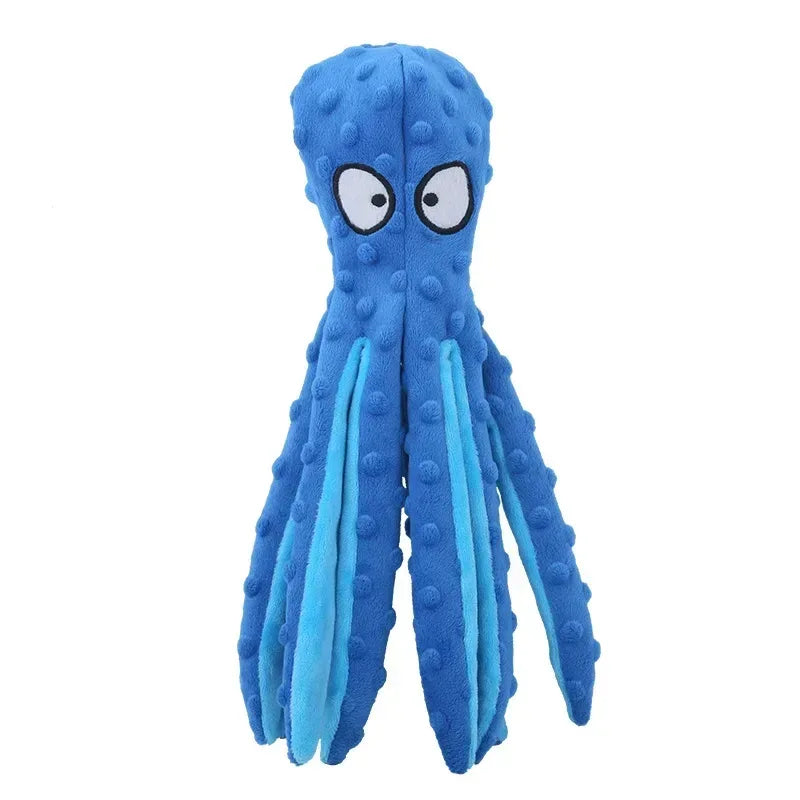 Dog Squeaky Toys Octopus - No Stuffing Crinkle Plush Dog Toys for Puppy Teething, Durable Interactive Dog Chew Toys for Small, M - Urbizia