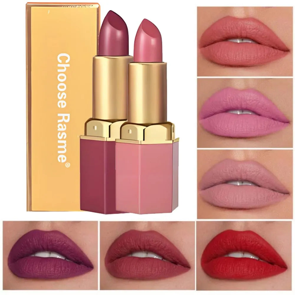6-Color Matte Lipstick Set – Long-Lasting Velvet Finish