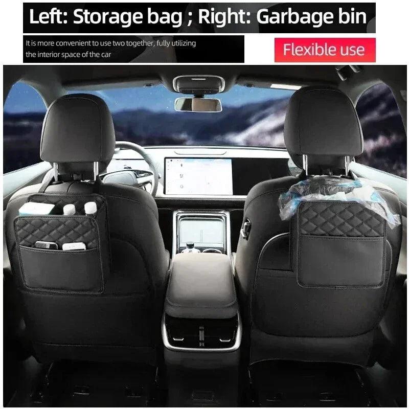Leather Car Seat Back Storage and Organizer Bag