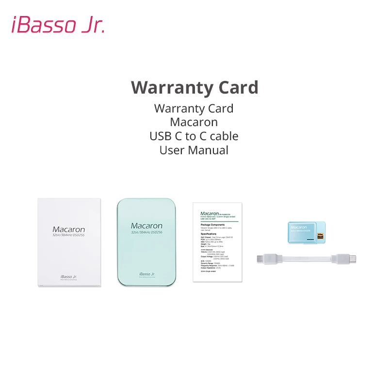 IBasso Jr.  Macaron HIFI Portable USB DAC Headphone Amplifier CS43131 Decoder 4.4mm/3.5mm PCM 32bit/384khz Native DSD 256x