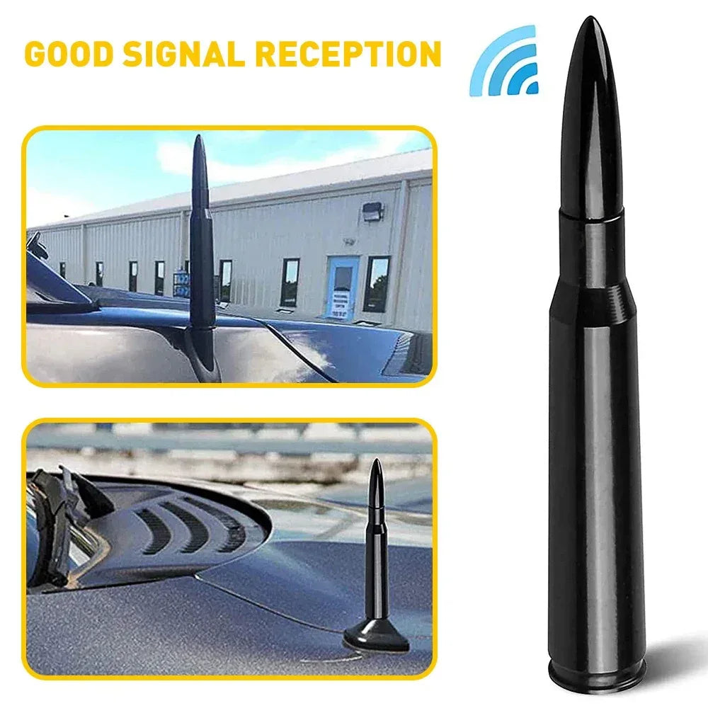 14cm Car Roof Antenna Bullet Radio Whip Aerial Antenna Pole AM/FM Radio Car Pole Universal with Screws Car Antenna Mini Short - Urbizia