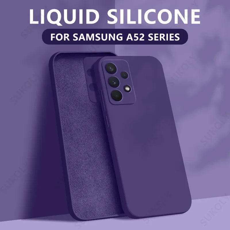 Liquid Silicone Case For Samsung Galaxy S24 S25 FE S26 S23 S22 Ultra Plus S25 Edge A57 A37 A56 A17 A16 A36 A54 A55 5G Soft Cover
