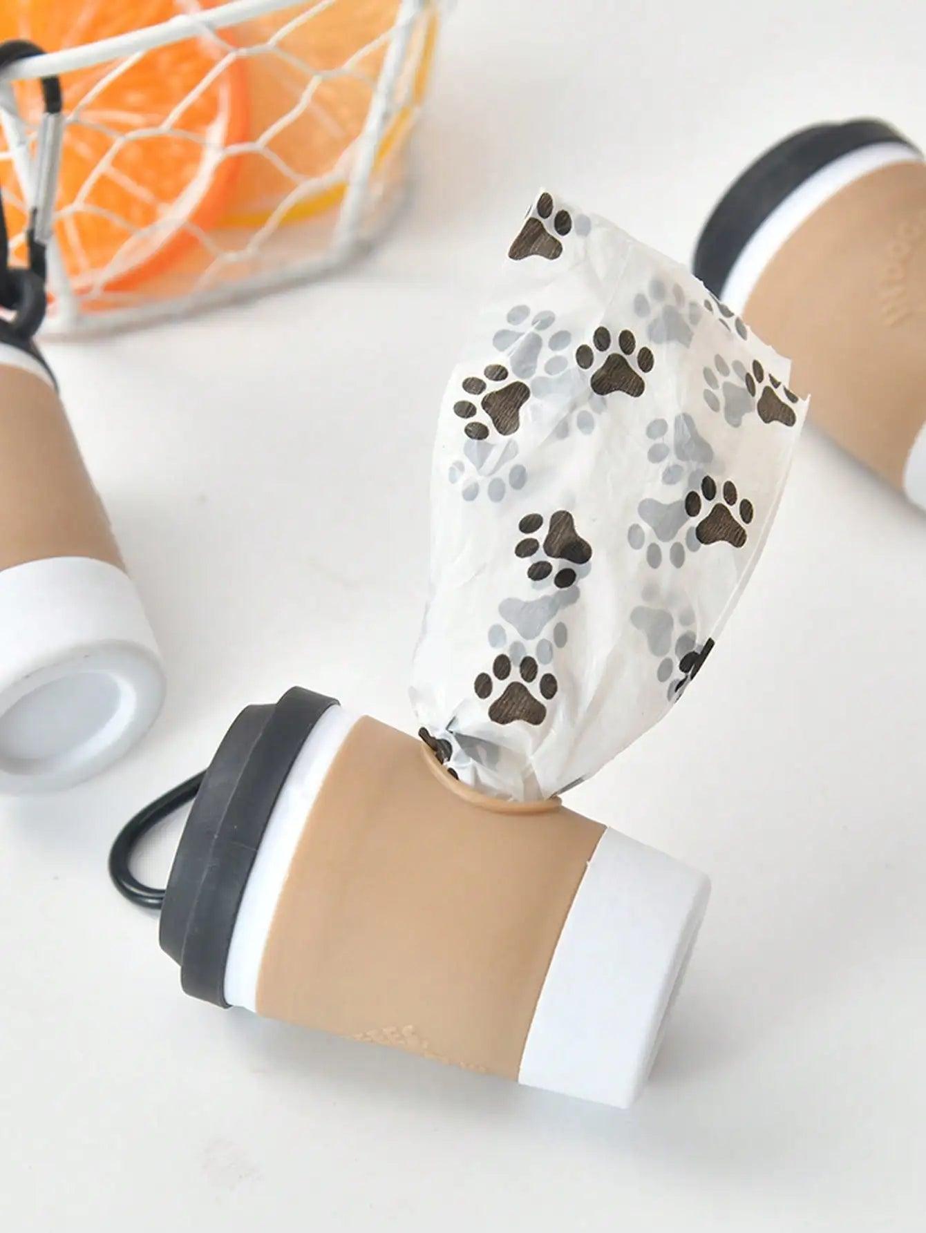 Coffee Cup Pet Waste Bag Dispenser, Portable Outdoor Dog Walking Poop Bag Holder