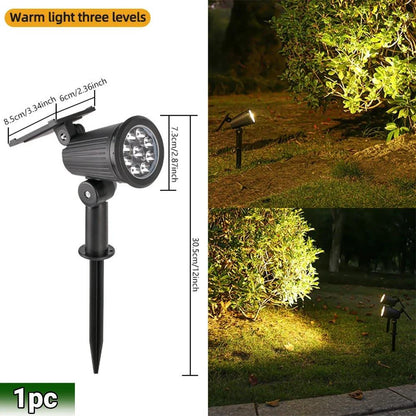 9 LED Solar Spot Lights IP65 Waterproof Outdoor RGB Solar Landscape Lights Brightness Adjustable for Garden Yard Palm Trees