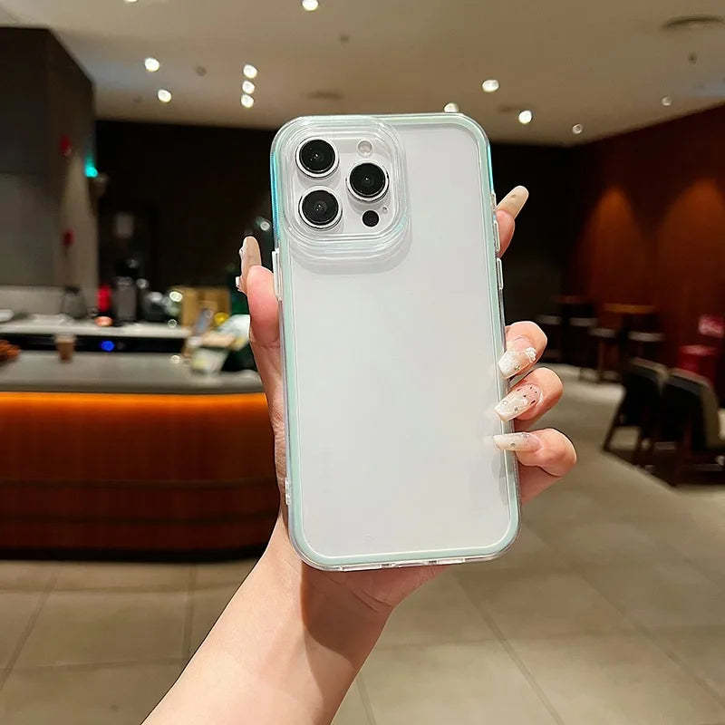 Luxury Crystal Clear Acrylic Case for IPhone 18 Pro 17 16 15 14 13 Pro Max Candy Color Transparent Shockproof Protection Cover