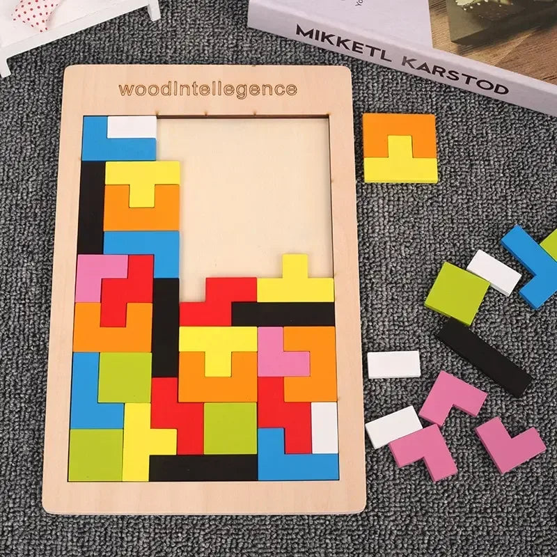 Wooden Tangram Puzzle Set – Early Education Logic Toy - Urbizia