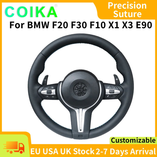 M Sport Full Leather Steering Wheel For BMW M3 F30 F15 F16 F20 F21 F25 F26 M5 F10 F11 F06 F07 F12 F13 F01 E90 E90 X5 E70 E87 E81