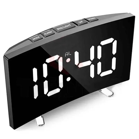 Electronic Alarm Clock Noiseless Design Digital LED Large Display Mirror Electronic Clock Digital Alarm Clock LED Mirror Clocks - Urbizia
