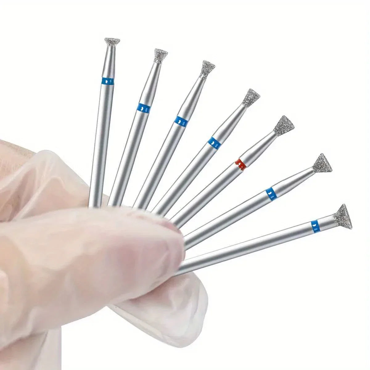7Pcs/Set Cuticle Clean Nail Drill Bit Remove Overflow Glue Tool Nail Edge Treatment Diamond Grinding Machine Accessories
