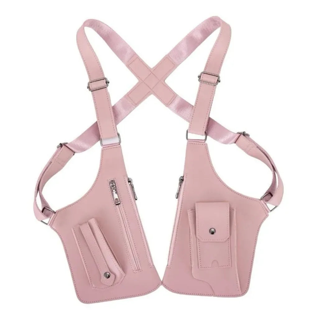 Vintage Double Shoulder Armpit Bag Adjustable Strap Steampunk Underarm Strap Wallet Pocket Gothic Waterproof