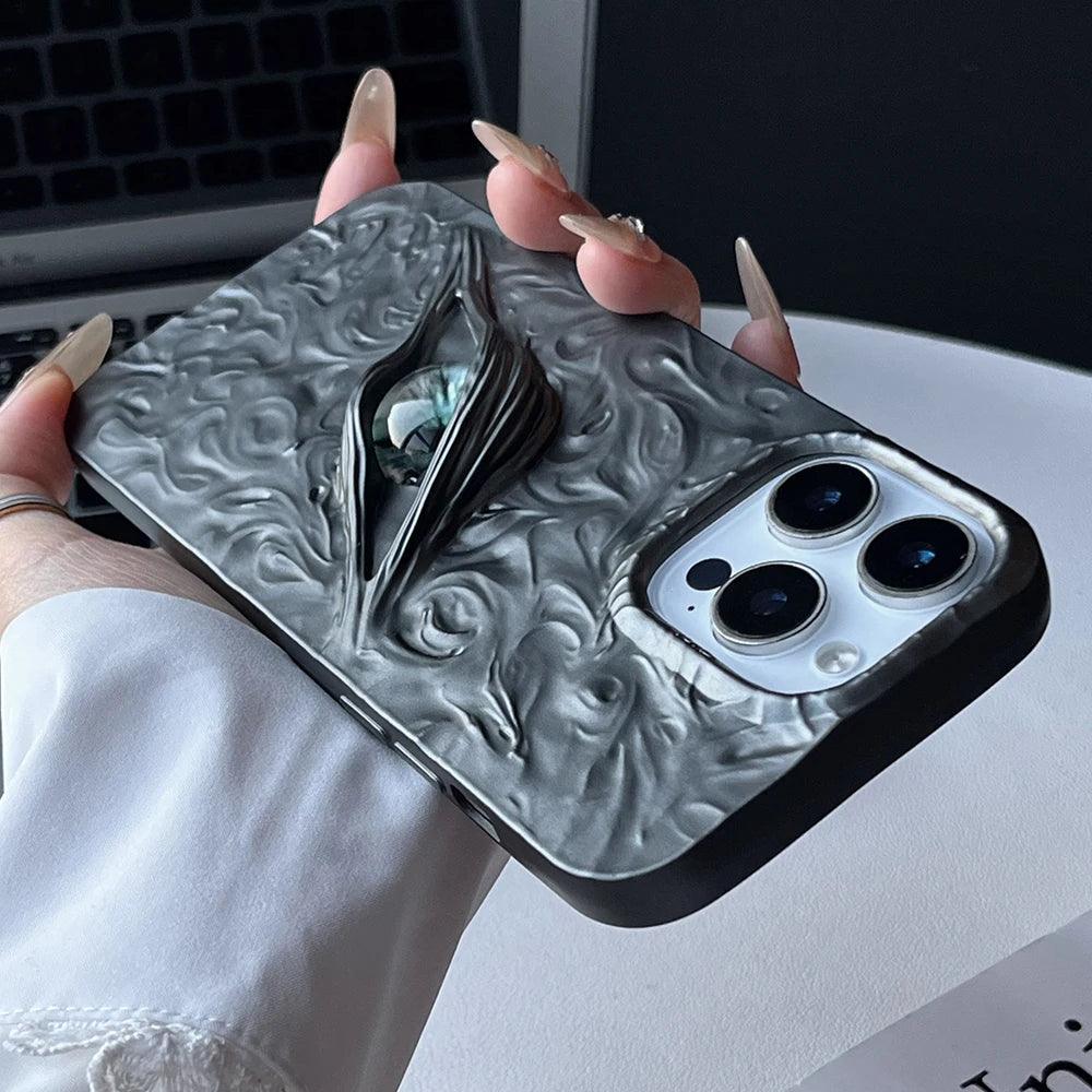 3D Evil Eyes Frosted TPU Case for iPhone 17–11 Series