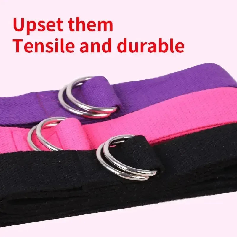 1Pc Yoga Strap For Yoga Pilates Ballet Dance With Adjustable D-Ring Buckle Cotton Yoga Belt For Fitness Daily Stretching - Urbizia