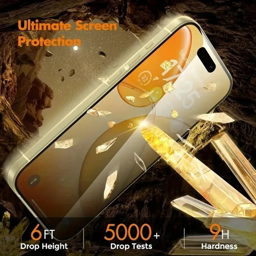 4Pcs Full Cover Privacy  Screen Protector for iPhone 17 Pro Max 16e 16 15 14 13 12 11 Pro Max Air XR XS Max Glass