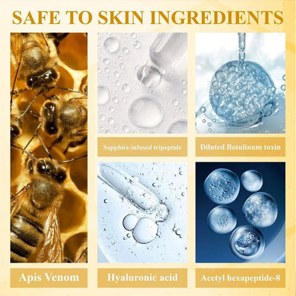 Bee Venom Firming Abdominal Cream - Plant-Based, Moisturizing and Hydrating, Contains Hyaluronic Acid, Suitable for All Skin Types, Gentle on Sensitive Skin, Turmeric Skincare