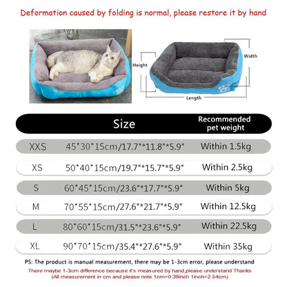 Color Square Winter Soft Warm House for Dog Bed for Dog Mat Waterproof Cat Bed Pet Bed for Large Medium Small Dog House - Urbizia