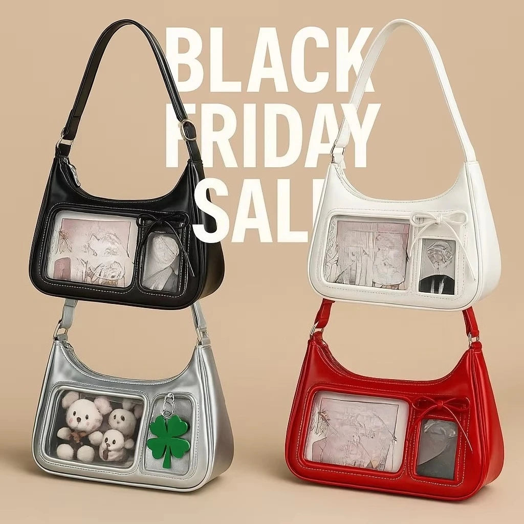 Y2k Harajuku Shoulder Bag Women Korean Transparent Ita Bag School Crossbody Bag Female Japanese Designer Preppy Handbag Purse