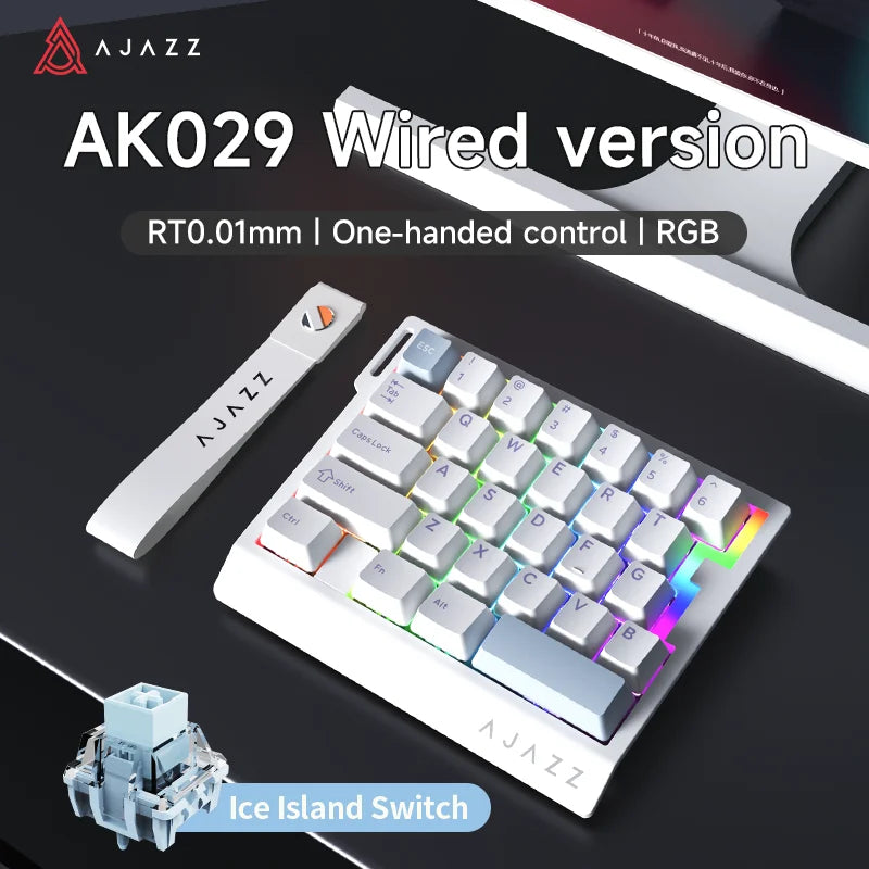 AJAZZ AK029 Wired Gaming Magnetic Switch Magnetic Rice Switch HIFI Edition, RGB Backlight, DIY Support