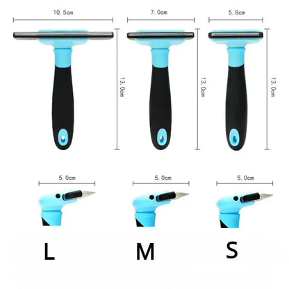 Pet Grooming Brush-Double Sided Shedding and Dematting Undercoat Rake Comb for Dogs and Cats Grooming and Care Deshedding Tool - Urbizia