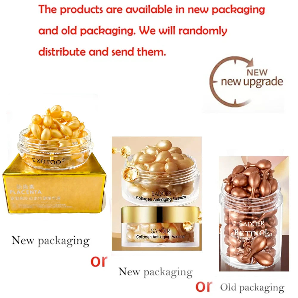 Collagen Retinol Multi-Effect Firming Capsule Serum, Tender Skin Hydrating Eye Face Cream Nourishing And Hydrating Face Essence