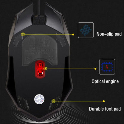 20251 PC ITLY M01 Sports LED Luminous Backlit USB Wired Gaming Mouse for Desktop PC Laptop Office Computer Gaming Mouse