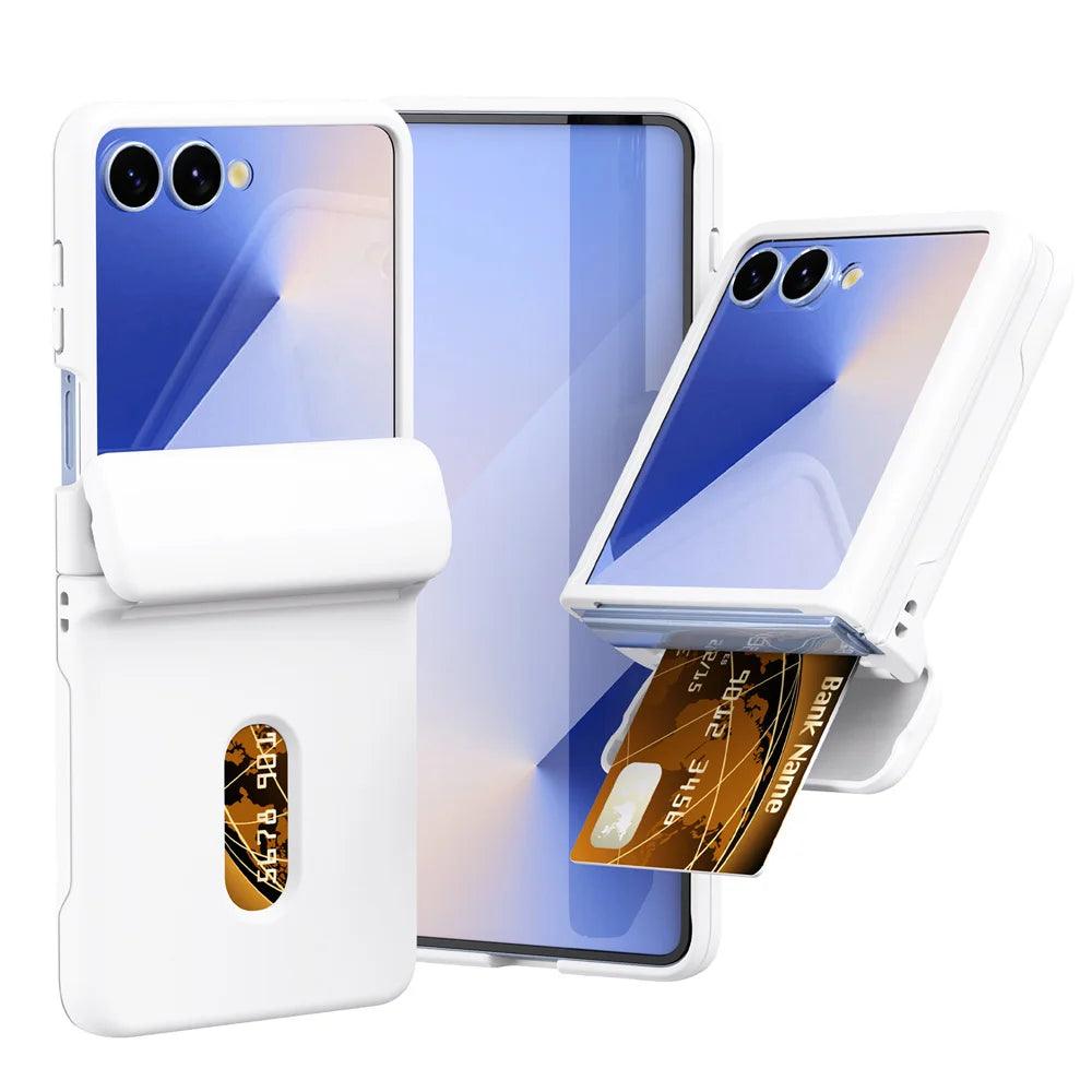 Wallet Case with Card Holder & Hinge Protection For Samsung Galaxy Z Flip 8 7 6 5 4 3 Flip7 Flip6 Flip5 Flip4 Flip8 Phone Cover