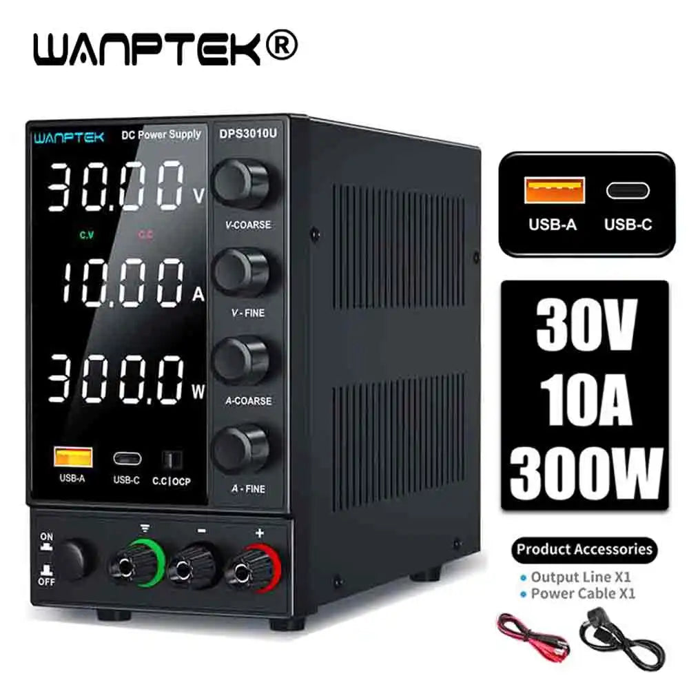 Wanptek Adjustable DC Power Supply 30V 5A 10A 60V 120V 3A Laboratory Bench Power Source Switching Stabilized LCD Power Supply Regulator