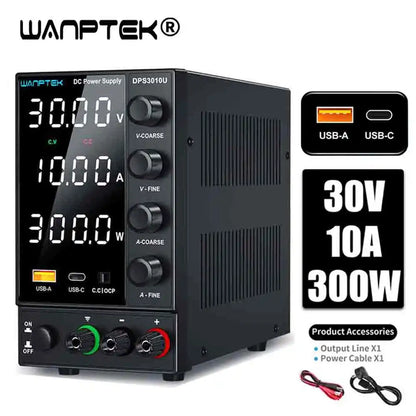 Wanptek Adjustable DC Power Supply 30V 5A 10A 60V 120V 3A Laboratory Bench Power Source Switching Stabilized LCD Power Supply Regulator