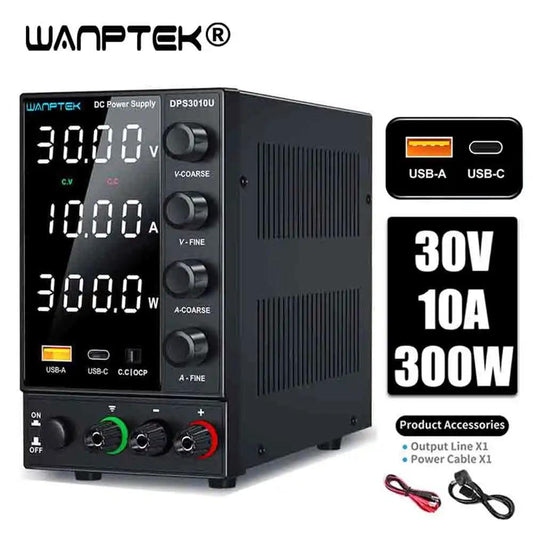 Wanptek Adjustable DC Power Supply 30V 5A 10A 60V 120V 3A Laboratory Bench Power Source Switching Stabilized LCD Power Supply Regulator