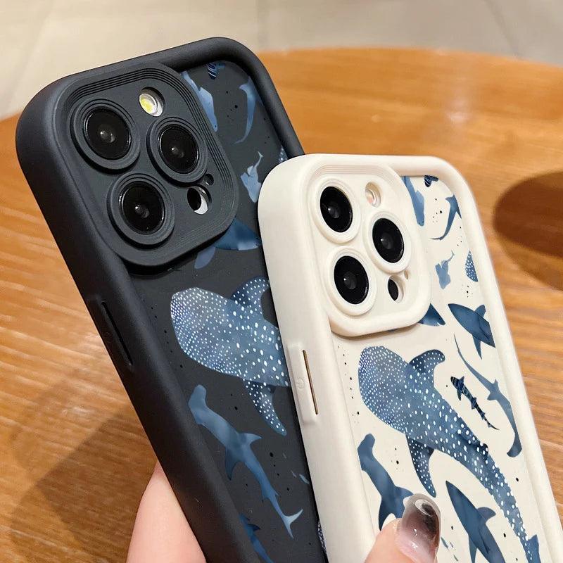 Whale Printed Soft TPU Case for iPhone Series