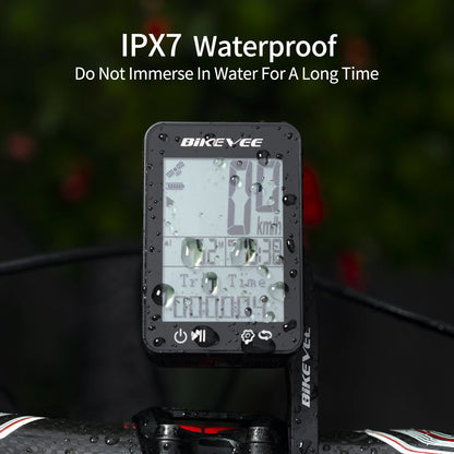 Bikevee Outdoor Riding Wireless GPS Bike Cycling Computer Waterproof With Auto Start/Stop Backlight Bracket 8 Types Multilanguage MTB Road Cycle Odometer Speedometer Stopwatch Bicycle Accessories