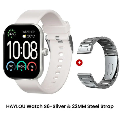HAYLOU Watch S6 Smartwatch 2.01" HD Display Smart Watch Bluetooth Voice Callings IP68 Waterproof Fitness Tracking Smartwatch - Urbizia