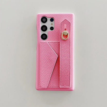 Luxury PU Leather Wrist Strap Wallet Case For Samsung Galaxy S25 S24 S23 S21 S20 FE S22 Plus Note 20 Ultra A52 A53 A54