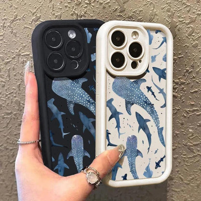 Whale Printed Soft TPU Case for iPhone Series