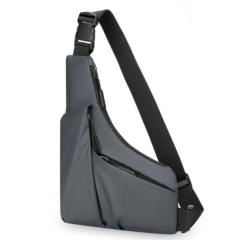 Men's Portable Chest Bag Outdoor Sports Crossbody Bag Lightweight Asymmetrical Thin Waist Pack Suitable for Travel Hiking Daily