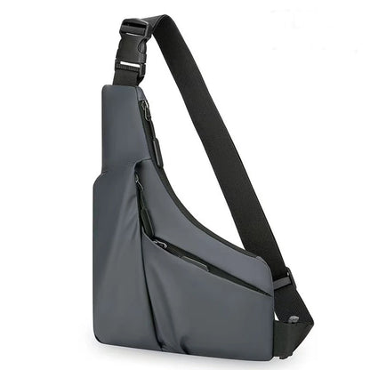 Men's Portable Chest Bag Outdoor Sports Crossbody Bag Lightweight Asymmetrical Thin Waist Pack Suitable for Travel Hiking Daily