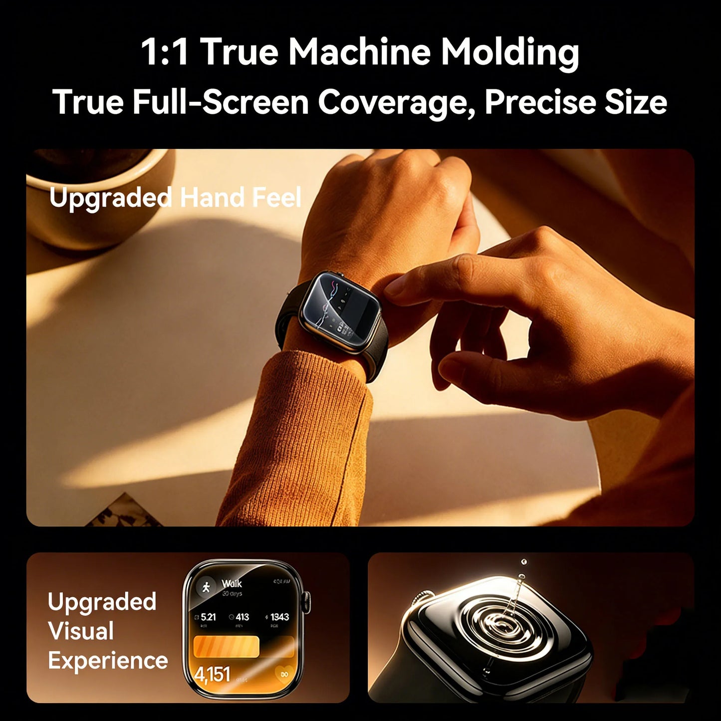 SAMZHE Screen Protector For Apple Watch Series 11/10/9/8/7/6 SE/SE2/SE3 40-46MM Full-coverage Protector Softened Protector Film